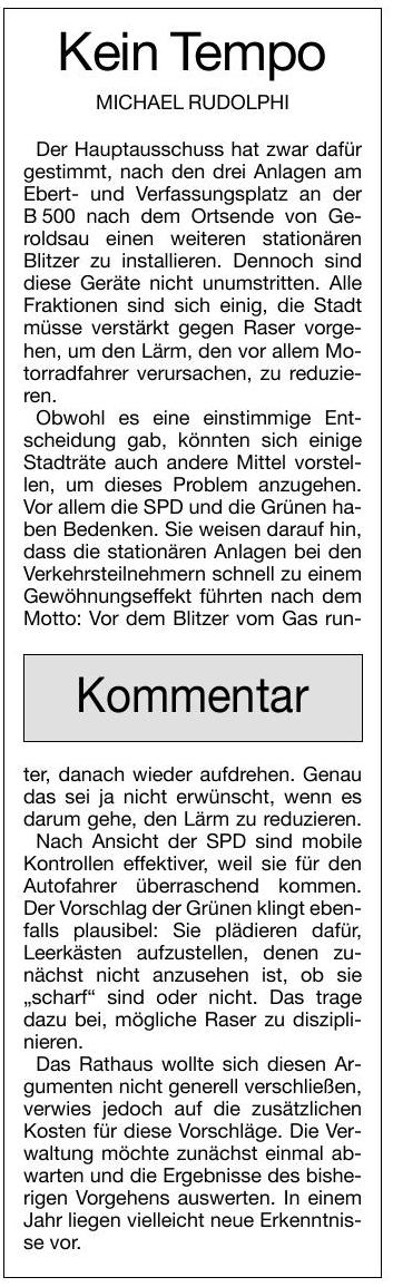 BNN 14.01.15 Kein Tempo