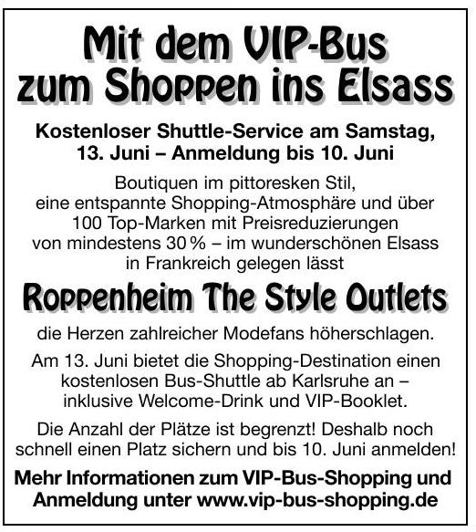 BNN 09.06.15 Mit dem VIP-Bus zum Shoppen ins Elsass