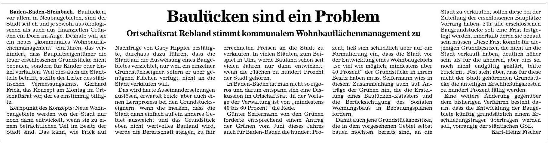 ABB 09.12.15 Baulücken sind das Problem
