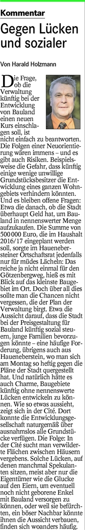 BT Kommentar 09.12.15 Gegen Lücken und sozialer