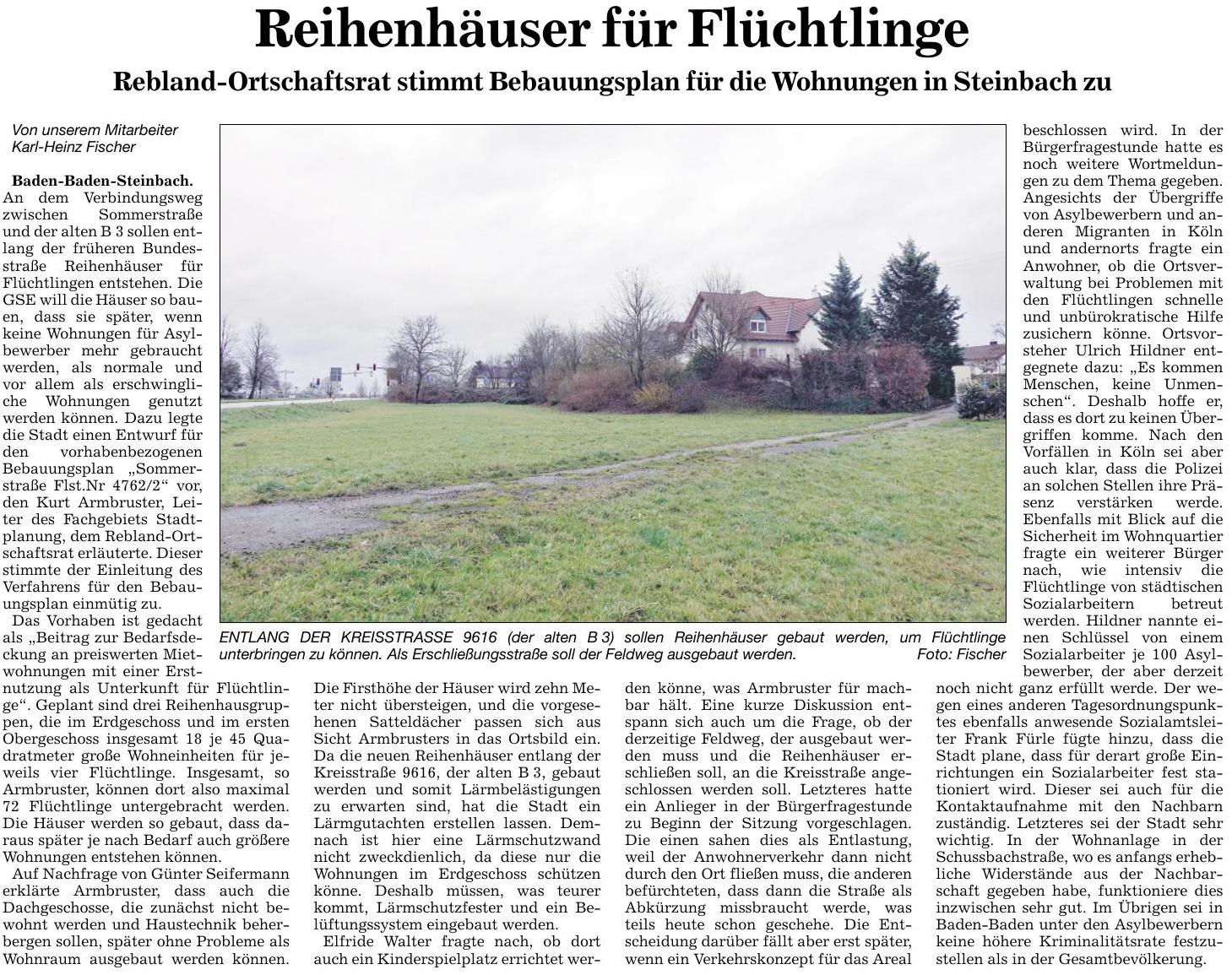 ABB 13.01.16 Reihenhäuser für Flüchtlinge