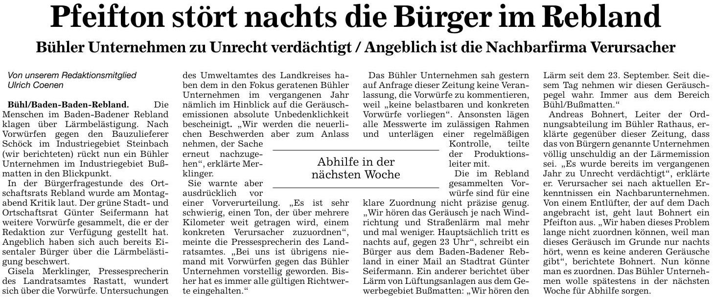 ABB 14.01.16 Pfeifton stört nachts die Bürger