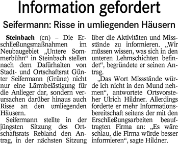 BT 14.01.16 Info über Risse gefordert
