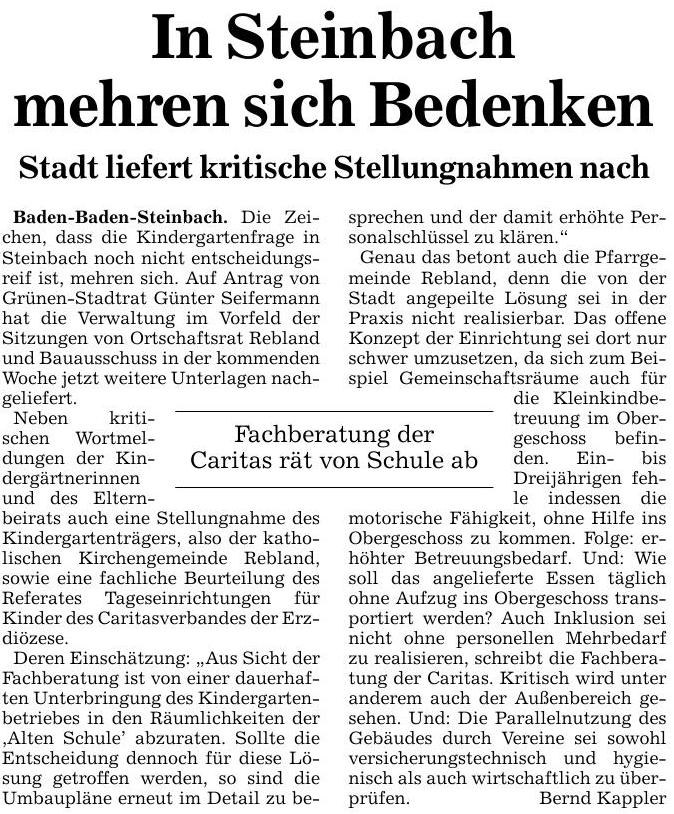 ABB+BNN 13.02.16 In Steinbach mehren sich Bedenken