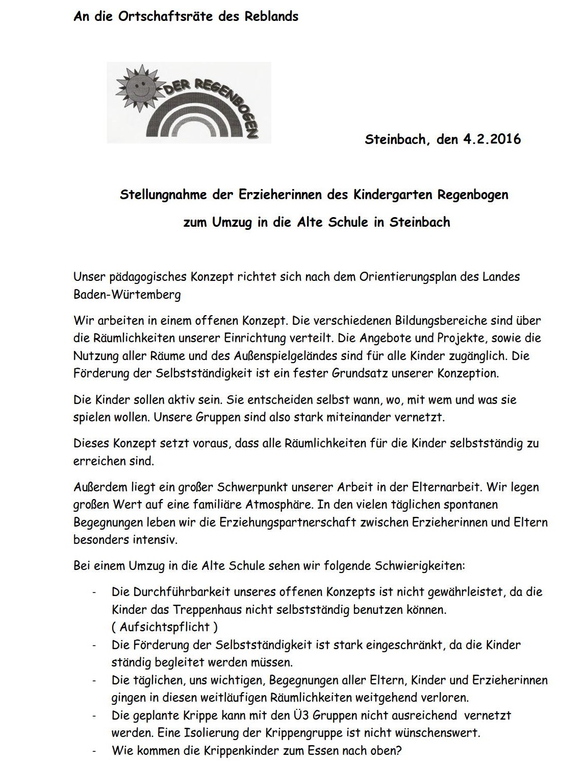Stellungnahme der Erzieherinnen des Kindergarten Regenbogen_1