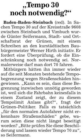 BNN 29.07.16 Tempo 30 noch nötig