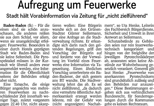 BT 03.08.16 Aufregung um Feuerwerke