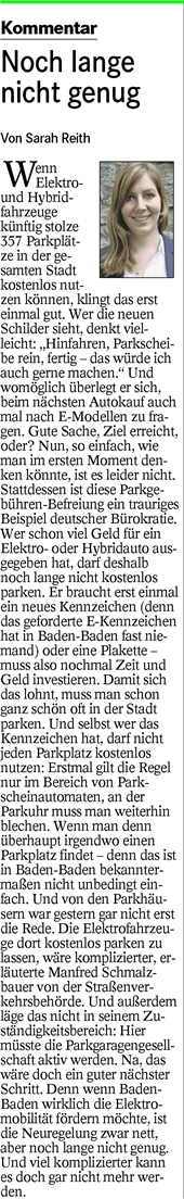 Bad.Tagblatt 25.08.16  Noch lange nicht genug - Kommentar